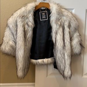 Faux fur shrug